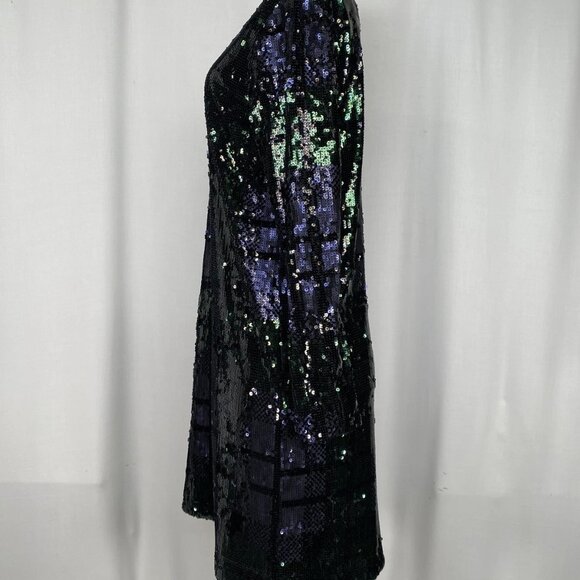 Brooks Brothers Women’s Sequin Motif Relaxed Shift Mini Dress Black/Multi Size 6 - Picture 9 of 11